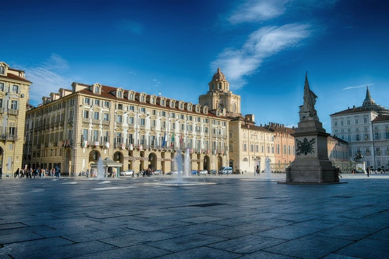 piazza statue turin italy